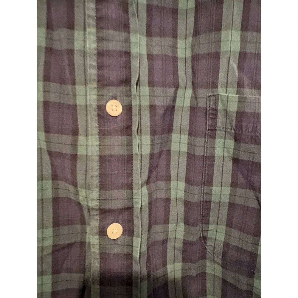 Vineyard Vines Plaid Flannel Button Down Shirt Long Sleeve Size 3XT Blue/Green